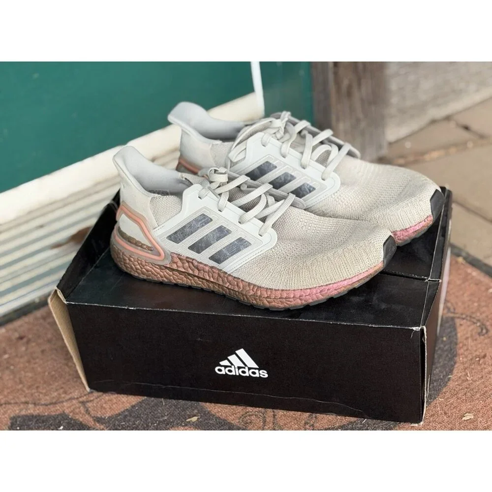 Size 11 - Adidas Ultraboost 20 Metal Grey Signal Coral